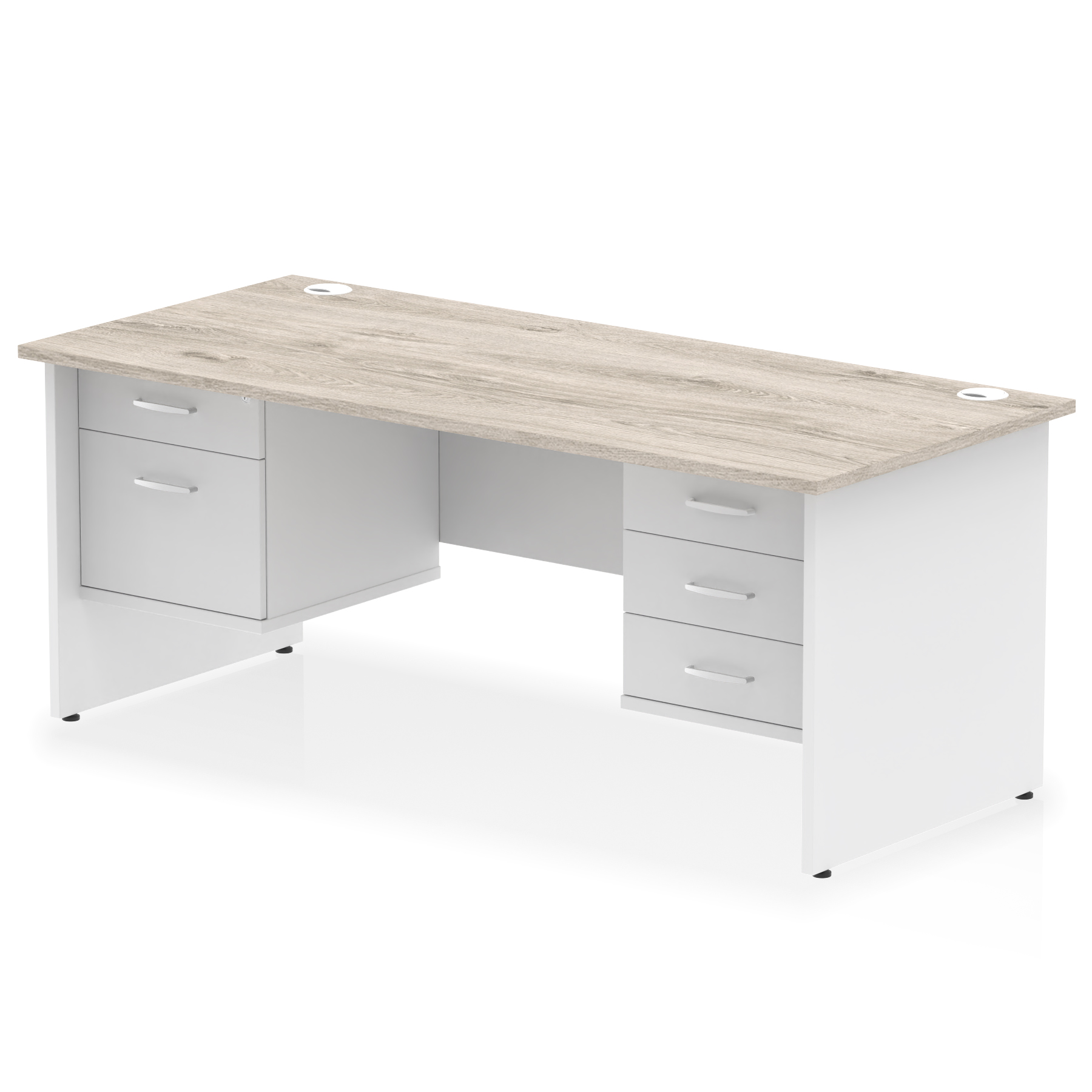 Grey Oak & White / White Panel Frame