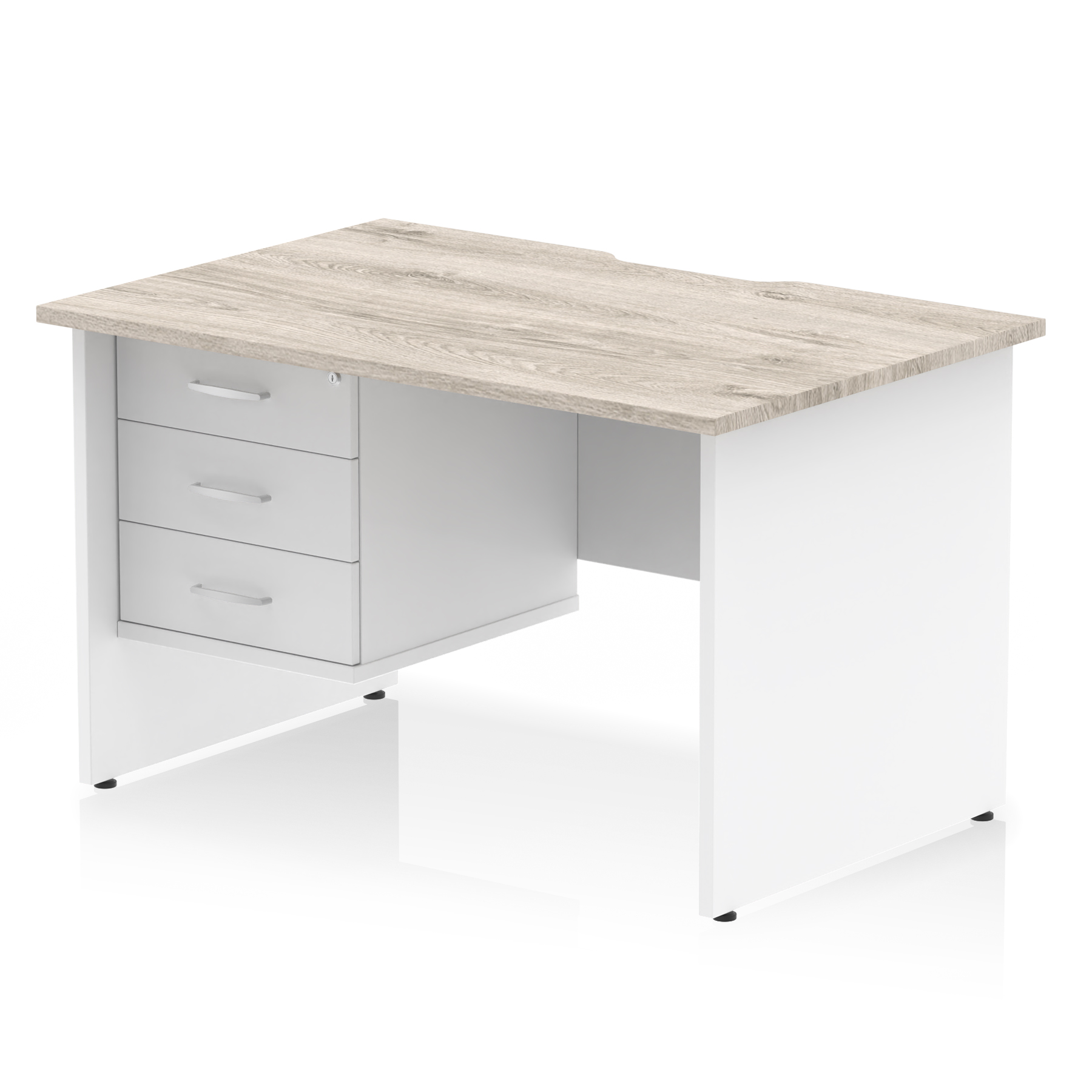 Grey Oak & White / White Panel Frame