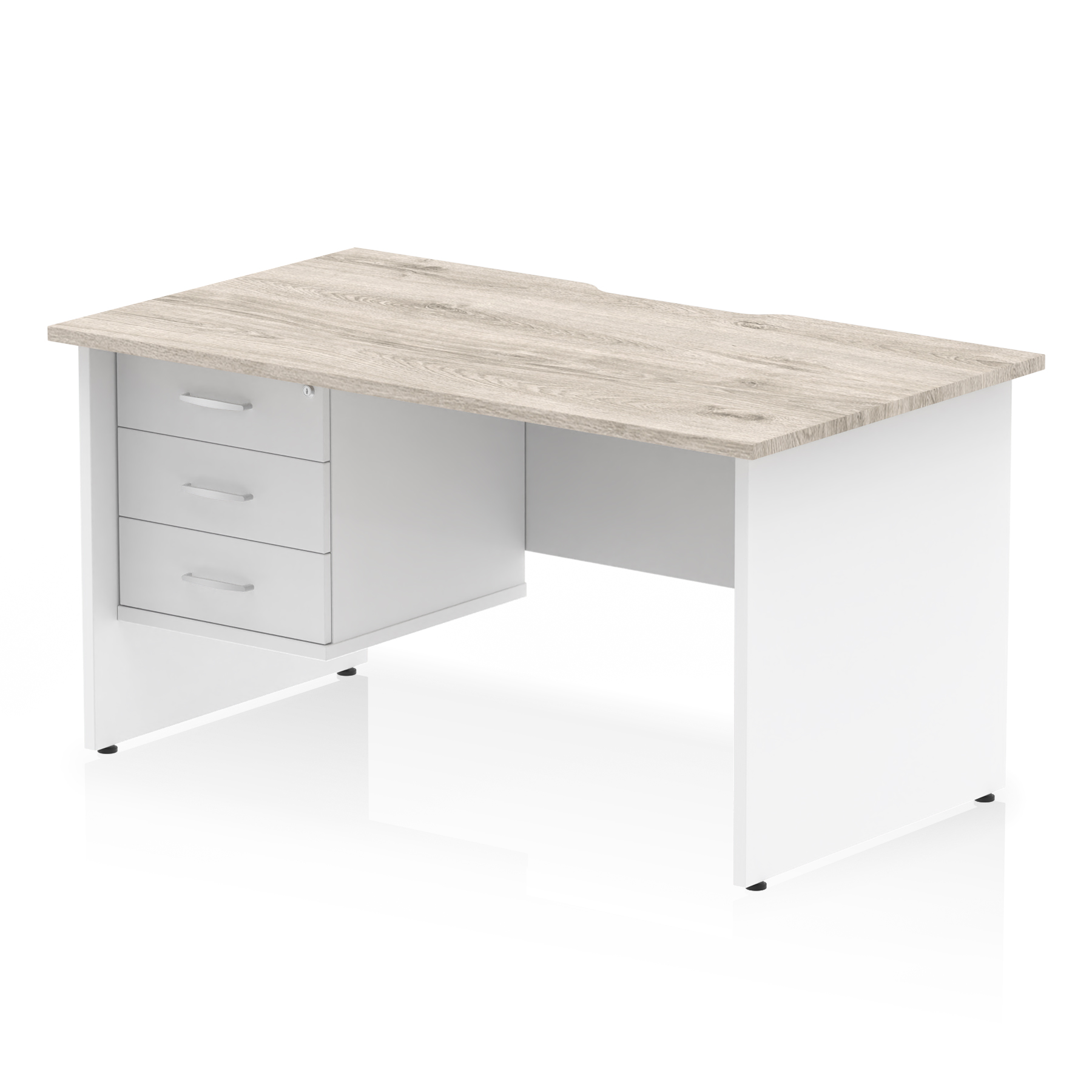 Grey Oak & White / White Panel Frame
